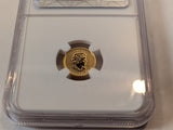 24kt Gold G$1 Canadian Maple Leaf MS70 NGC