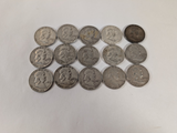 [Lot of 15] Franklin Half Dollar - 90% Silver