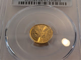 Gold 1/10 oz Canadian 2017 Gold Maple Leaf $5 PCGS MS68 Coin .9999 Fine coin