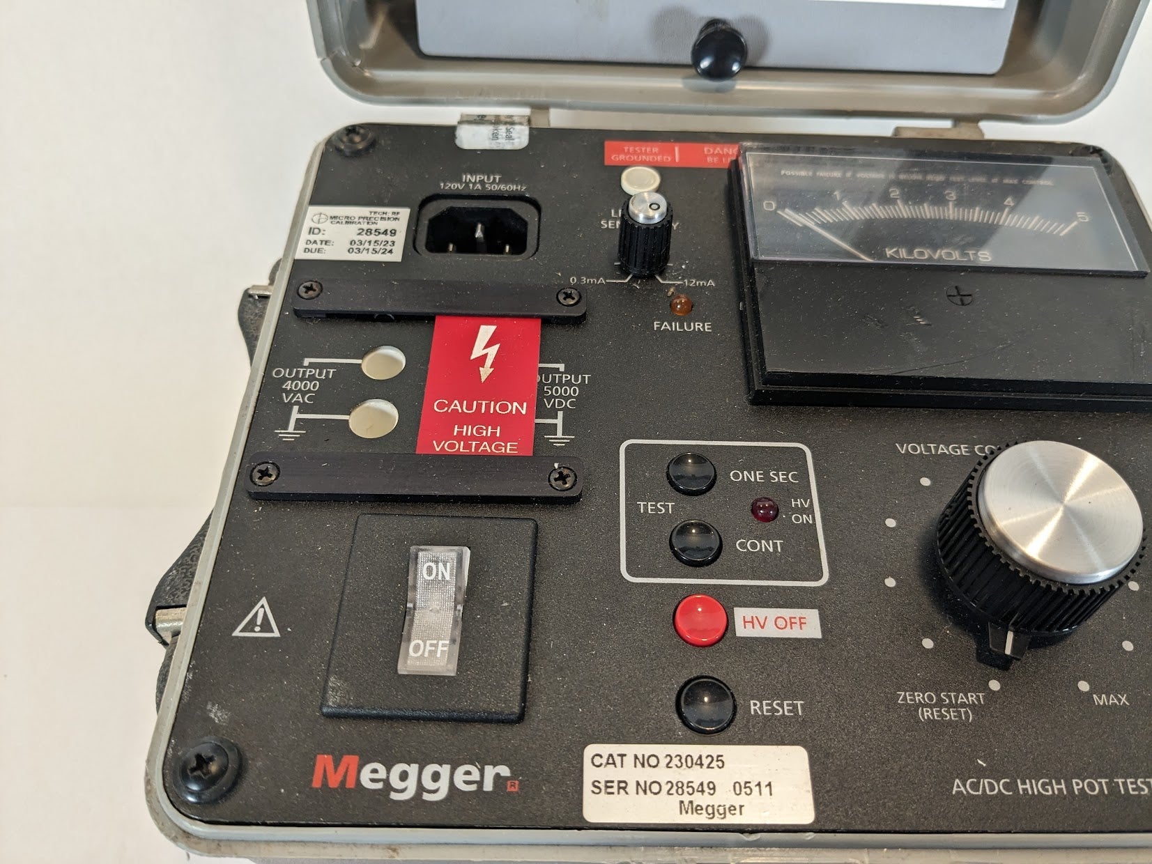 Megger 230425 AC/DC High-Pot Tester, 0 to 4 kV AC, 0 to 5 kV DC